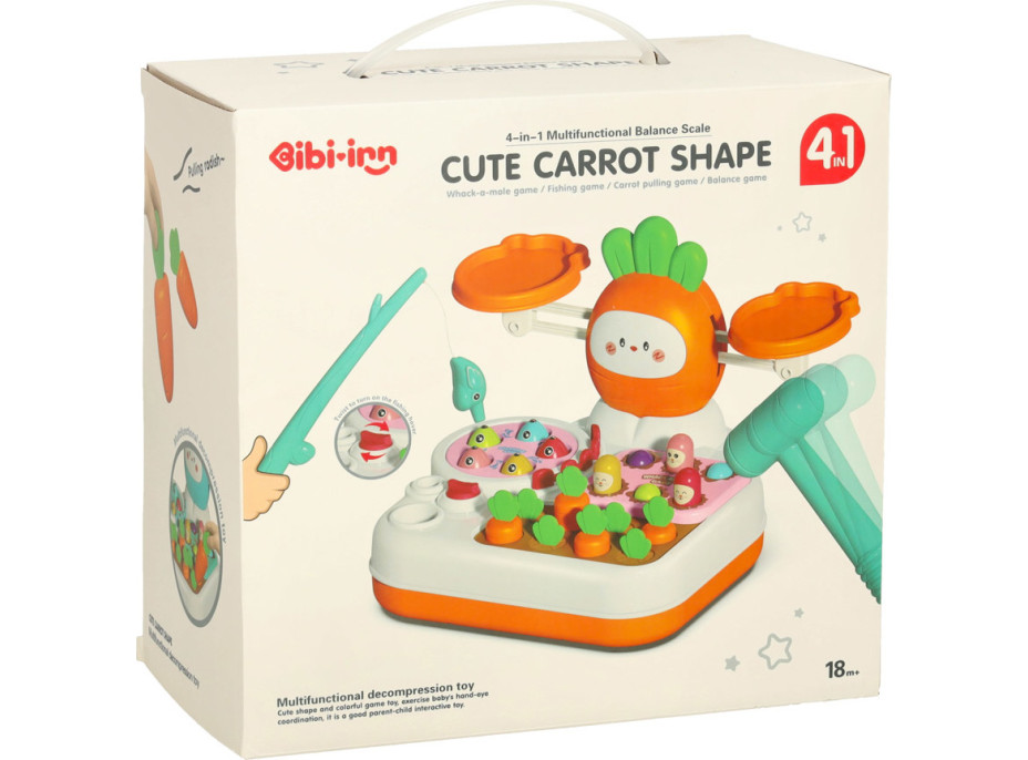 Interaktivní hračka 4v1 pro děti Mrkev - modrá