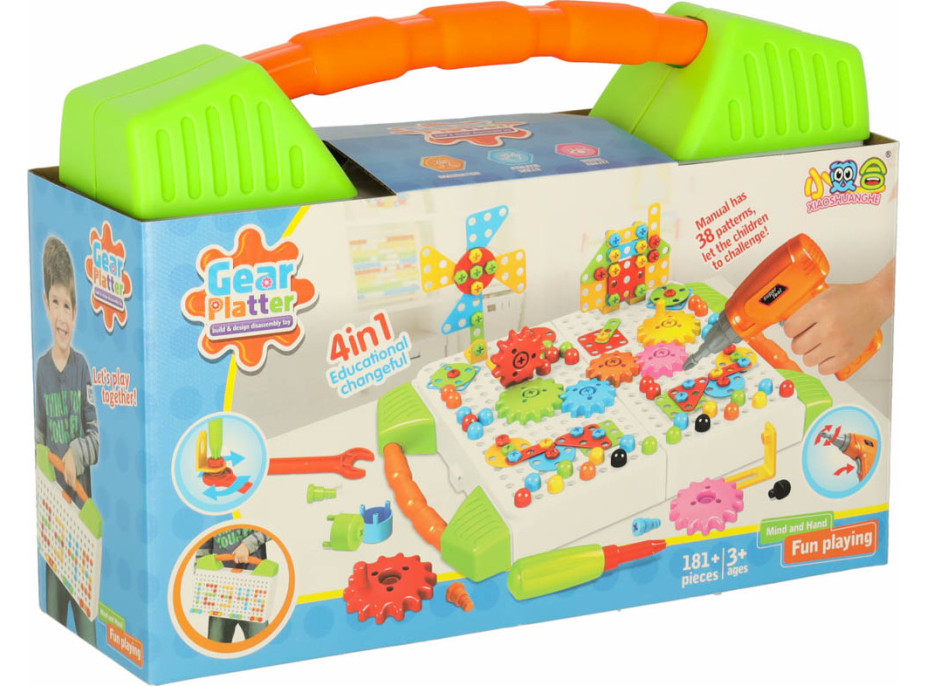 Šroubovací stavebnice s vrtačkou 181 prvků