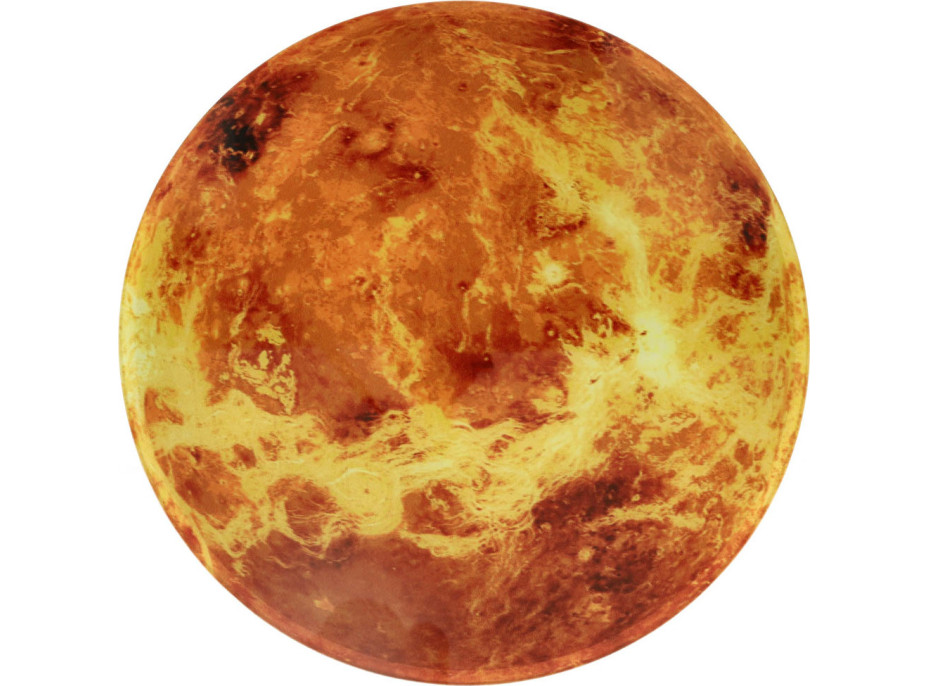 Nástěnné hodiny Planeta Mars s LED displejem 32 cm - oranžové