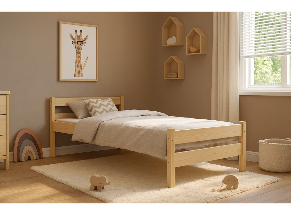 Dětská postel z masivu borovice ALEXANDR - 180x80 cm - bez povrchových úprav