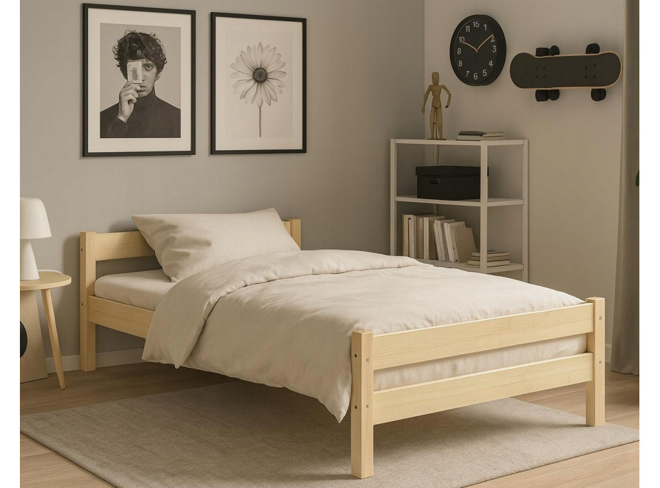 Dětská postel z masivu borovice ALEXANDR - 160x80 cm - bez povrchových úprav
