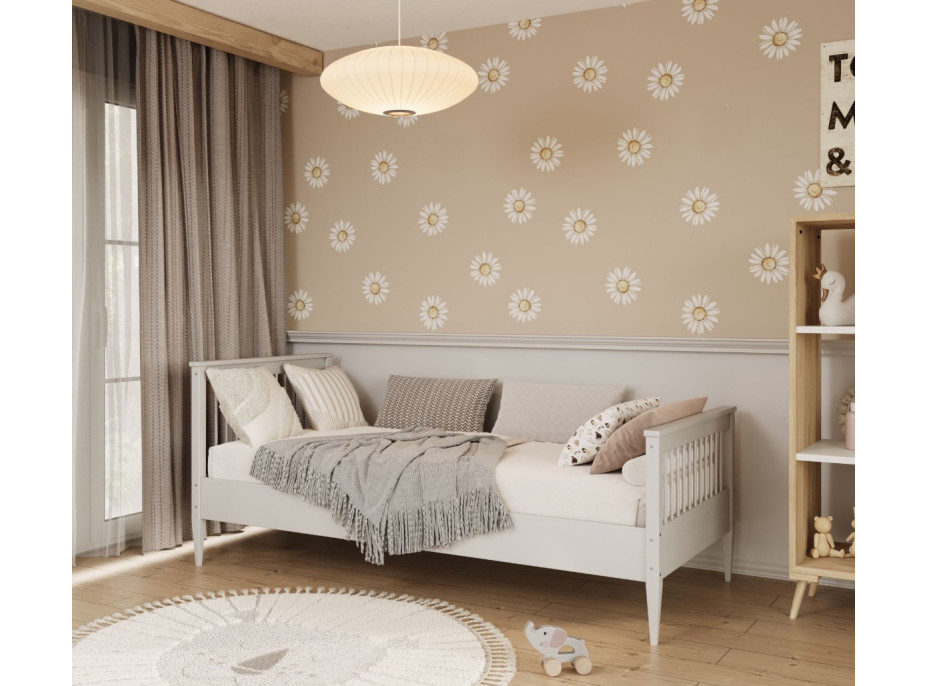 Dětská postel z masivu borovice EMILIE - 180x80 cm - bílá