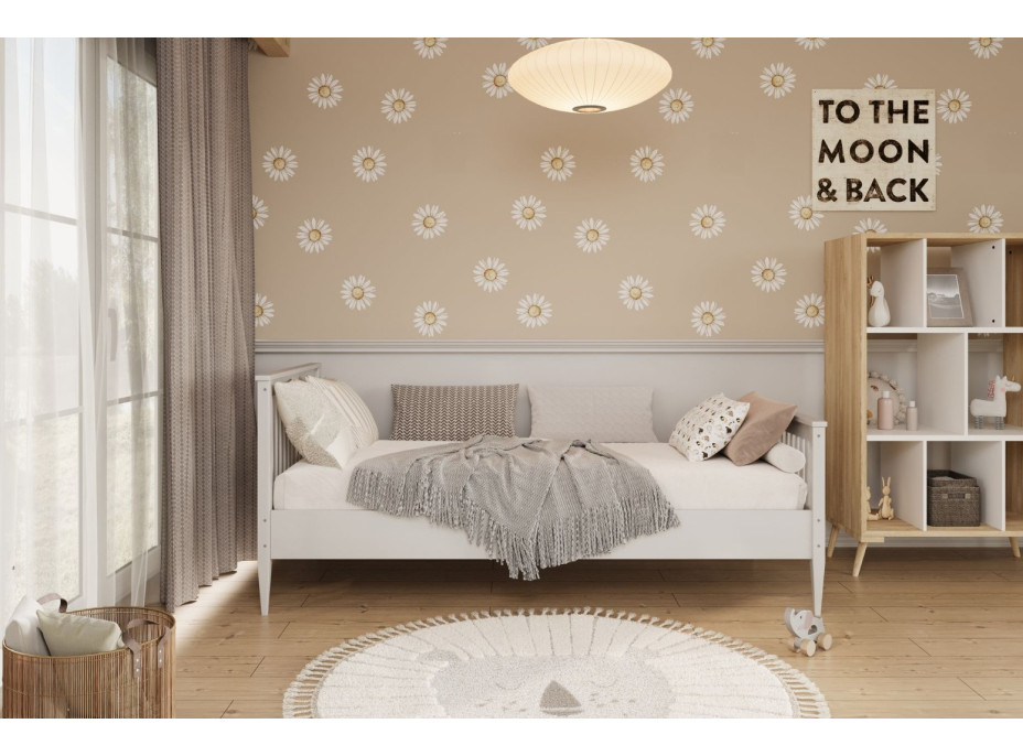 Dětská postel z masivu borovice EMILIE - 180x80 cm - bílá