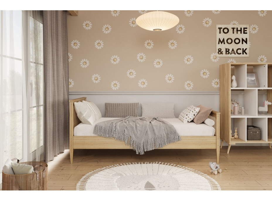 Dětská postel z masivu borovice EMILIE - 180x80 cm - přírodní borovice