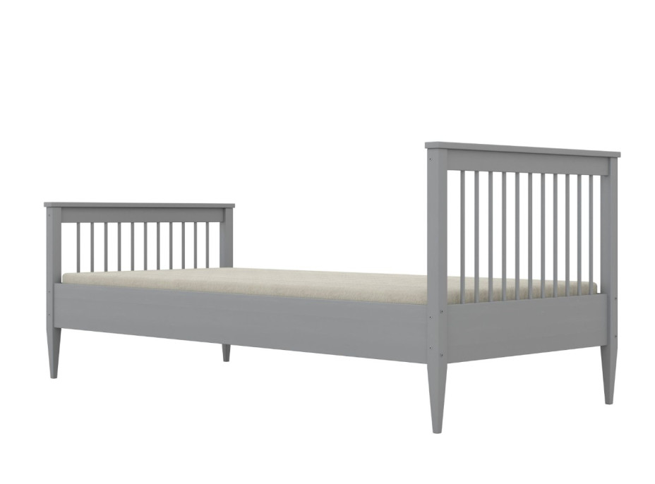 Dětská postel z masivu borovice EMILIE - 160x80 cm - šedá