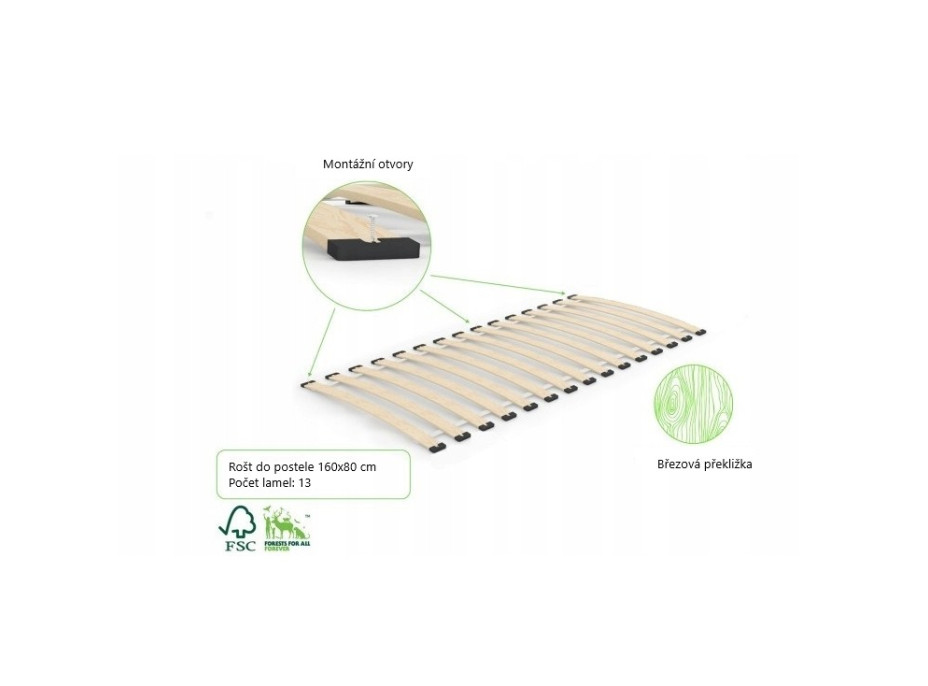 Dětská postel z masivu borovice EMILIE - 160x80 cm - bílá