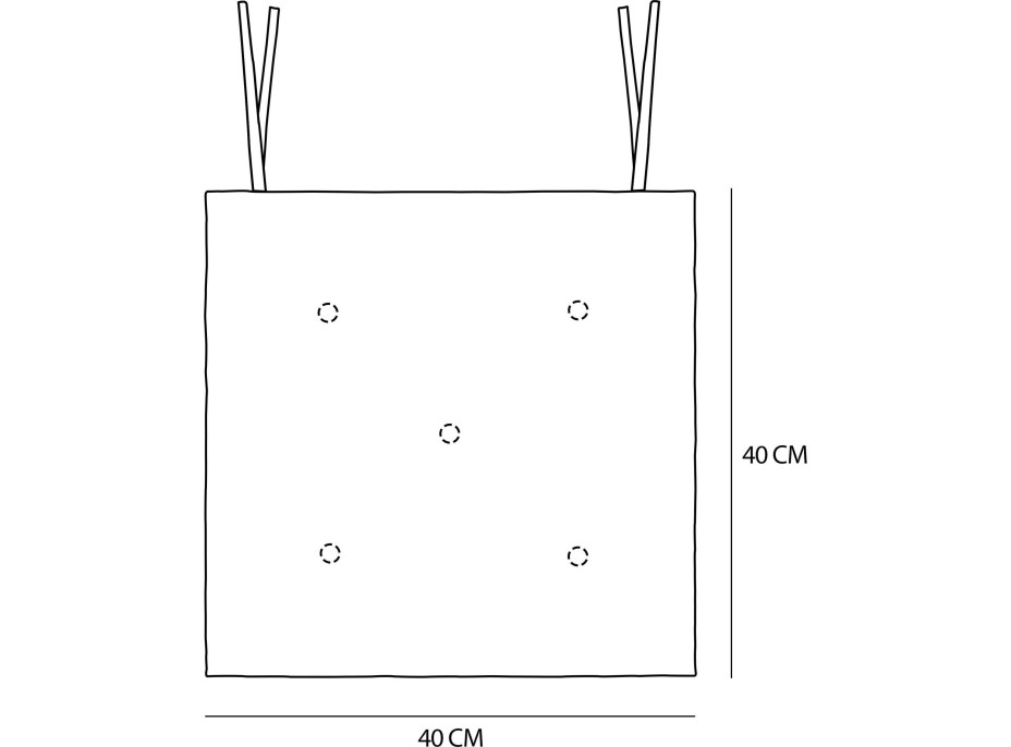 Prošívaný podsedák SILLA 40x40 cm - šedý