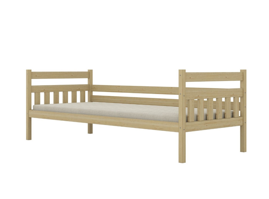 Dětská postel z masivu borovice DAMIÁN - 200x90 cm - přírodní borovice
