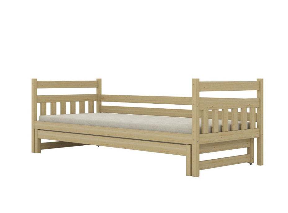 Dětská postel z masivu borovice DAMIÁN - 200x90 cm - přírodní borovice