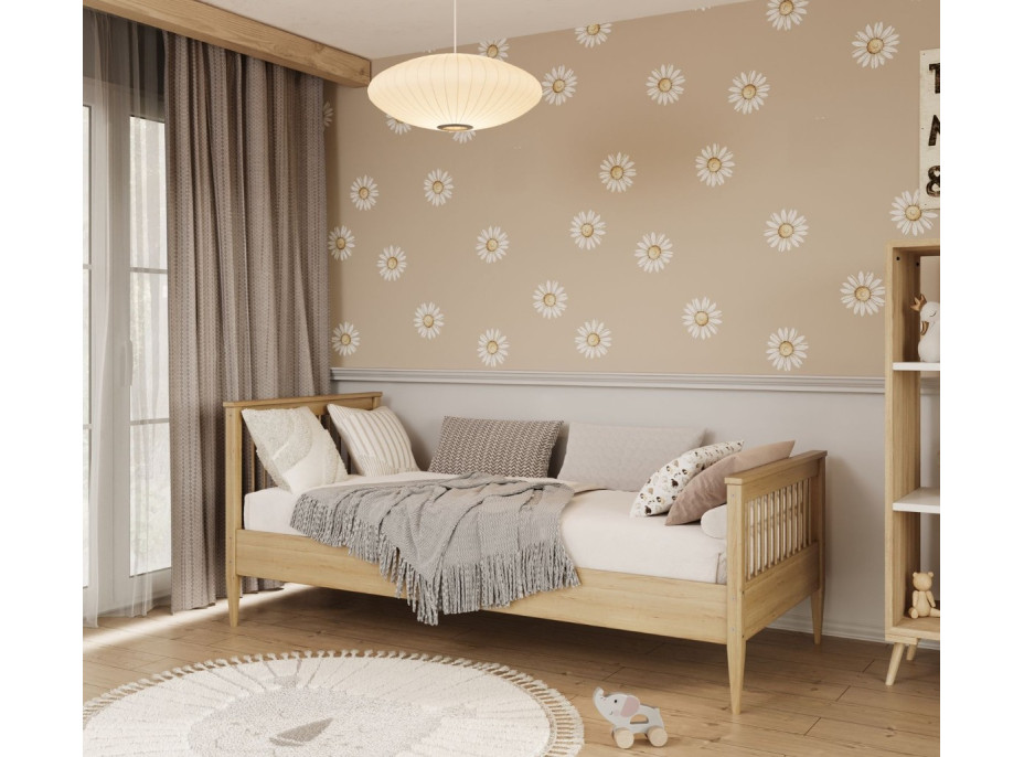 Dětská postel z masivu borovice EMILIE - 200x90 cm - přírodní borovice