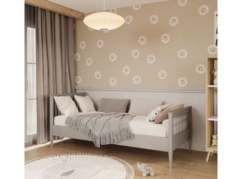 Dětská postel z masivu borovice EMILIE - 180x90 cm - šedá