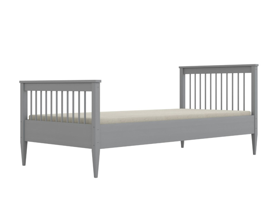 Dětská postel z masivu borovice EMILIE - 200x80 cm - šedá