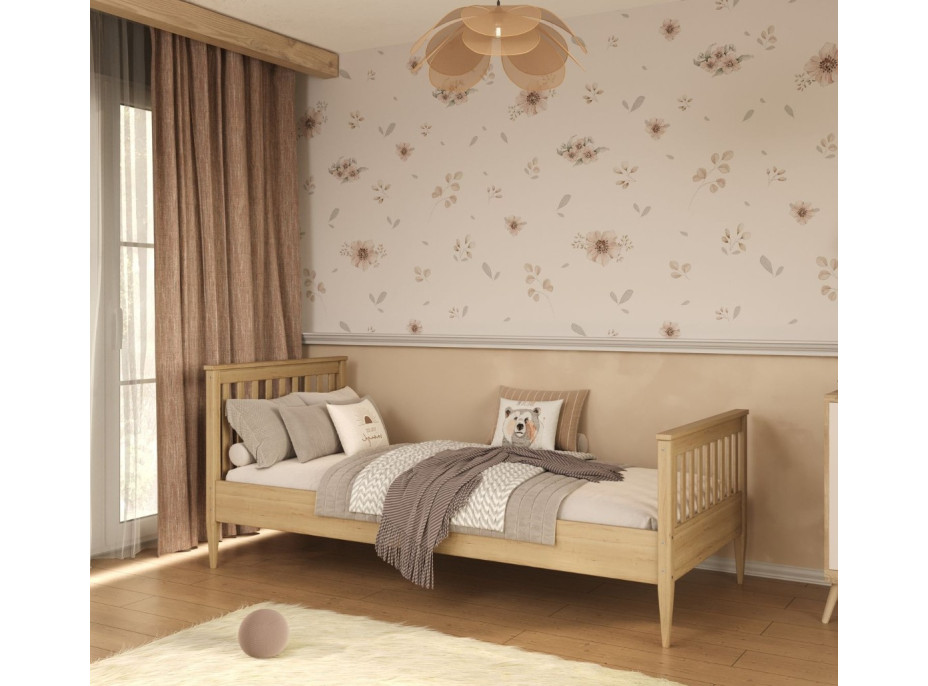 Dětská postel z masivu borovice IGNÁC - 180x80 cm - bez povrchových úprav