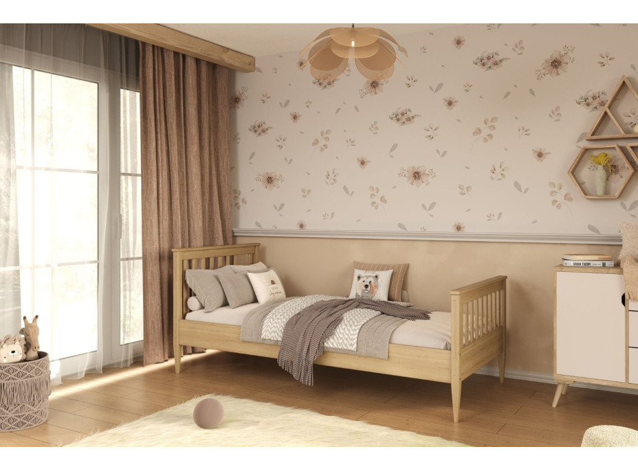 Dětská postel z masivu borovice IGNÁC - 180x80 cm - bez povrchových úprav