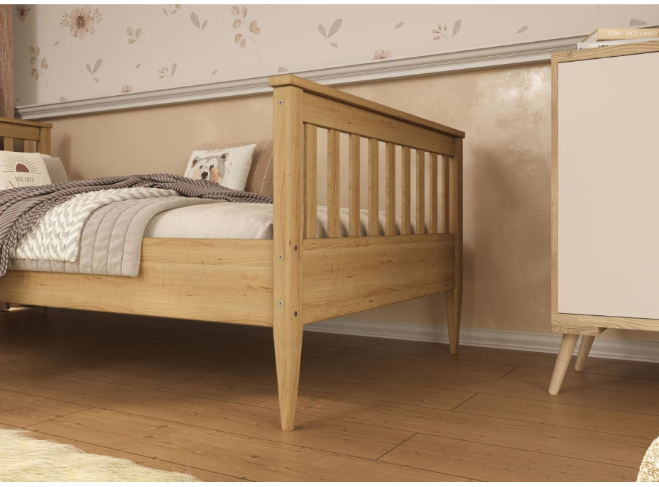 Dětská postel z masivu borovice IGNÁC - 180x80 cm - bez povrchových úprav