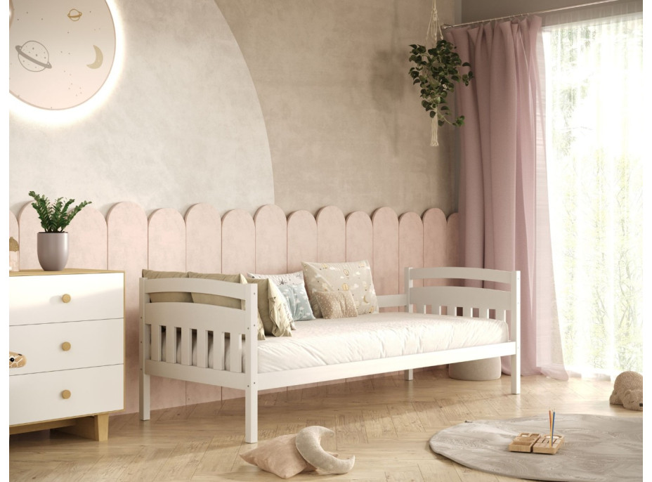 Dětská postel z masivu borovice TOSIA - 160x80 cm - bílá