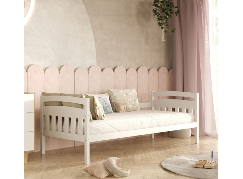 Dětská postel z masivu borovice TOSIA - 180x80 cm - bílá
