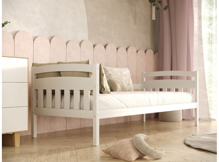 Dětská postel z masivu borovice TOSIA - 160x80 cm - bílá