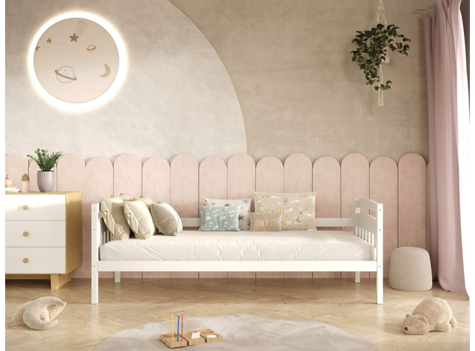 Dětská postel z masivu borovice TOSIA - 180x80 cm - bílá