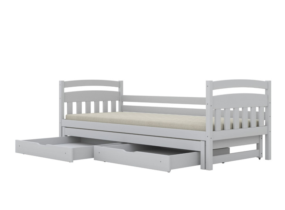 Dětská postel z masivu borovice TOSIA - 180x80 cm - bílá