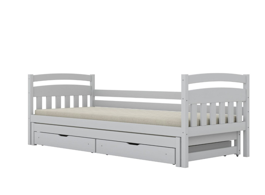 Dětská postel z masivu borovice TOSIA - 160x80 cm - bílá