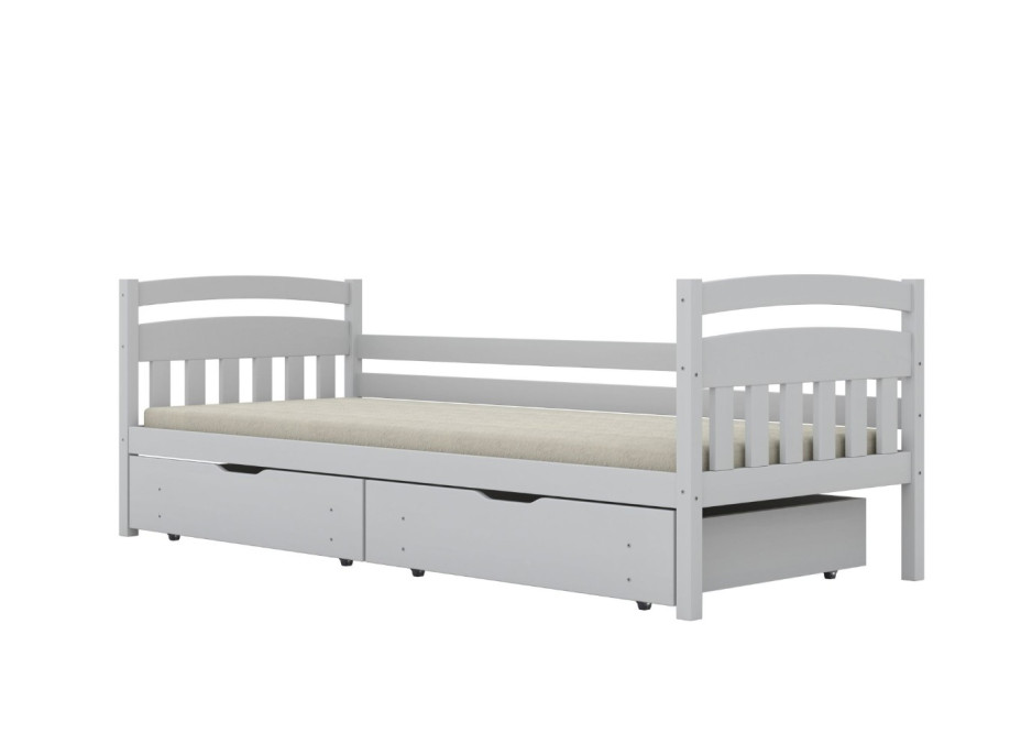 Dětská postel z masivu borovice TOSIA - 180x80 cm - bílá