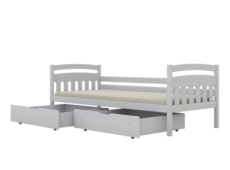 Dětská postel z masivu borovice TOSIA - 160x80 cm - bílá