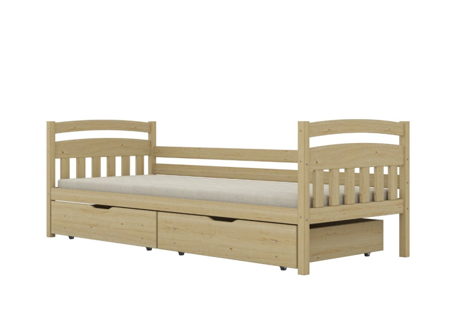 Dětská postel z masivu borovice TOSIA - 180x80 cm - přírodní borovice