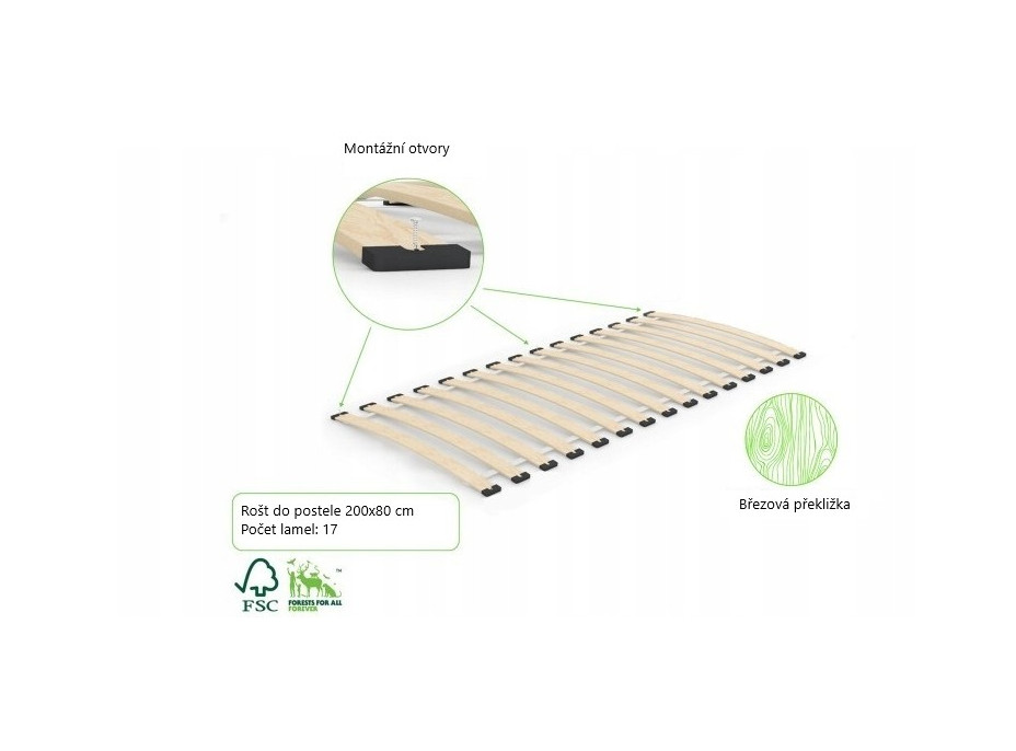 Dětská postel z masivu borovice EMILIE - 200x80 cm - přírodní borovice