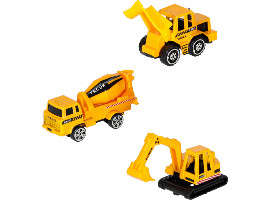 Transportní letadlo + 3 stavební vozidla