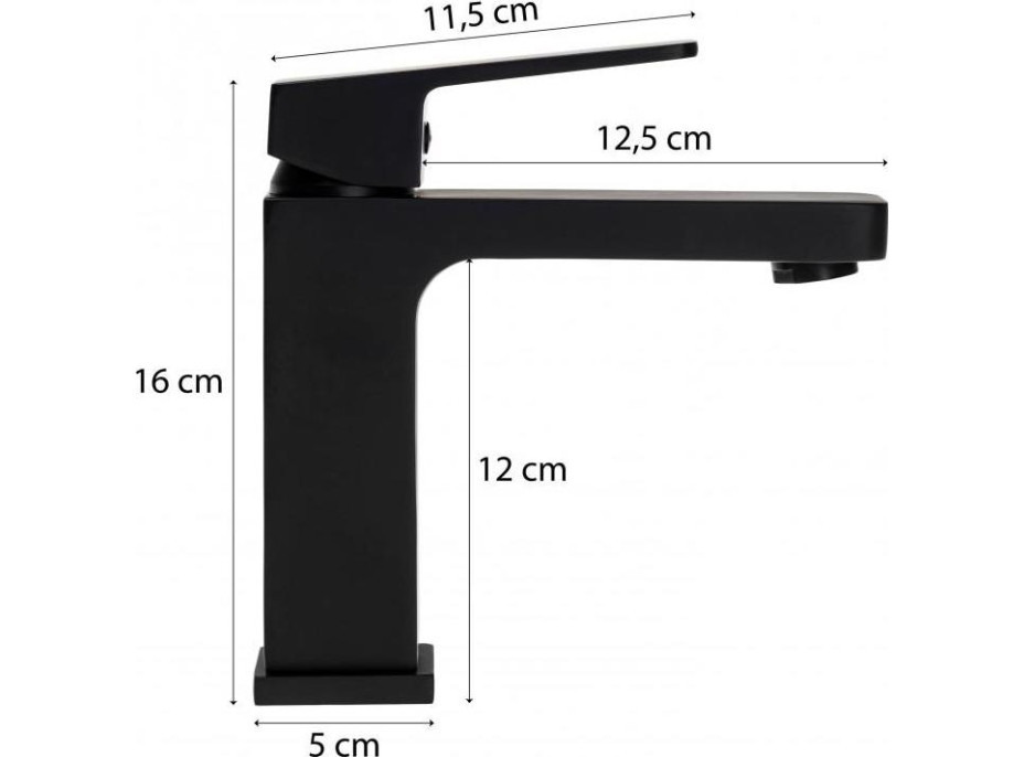 Umyvadlová baterie SARA - černá - nízká