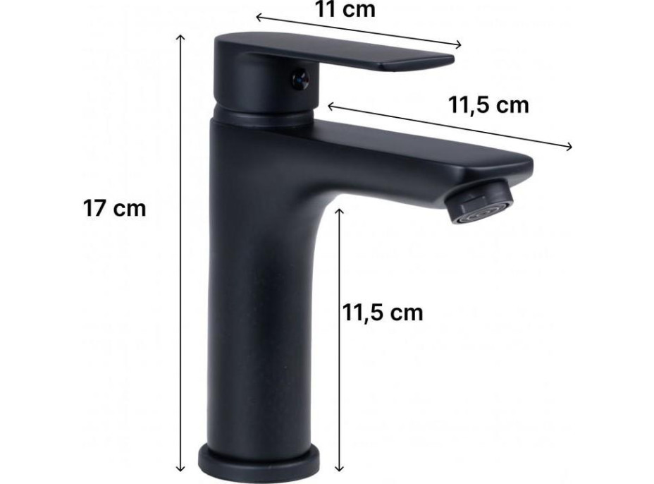 Umyvadlová baterie ELENA - černá - vysoká
