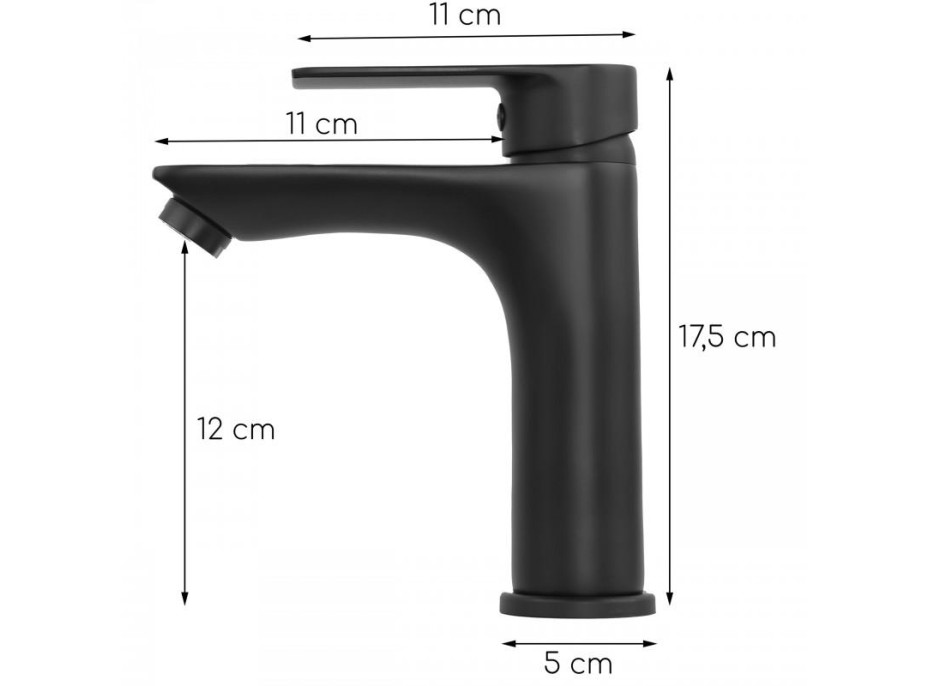 Umyvadlová baterie HARY - černá - vysoká