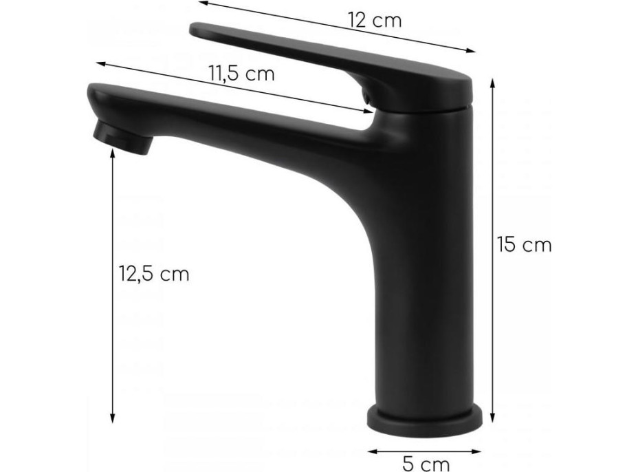 Umyvadlová baterie SONIA - černá - vysoká