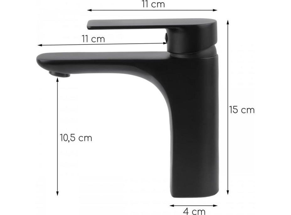 Umyvadlová baterie REMI - černá - vysoká