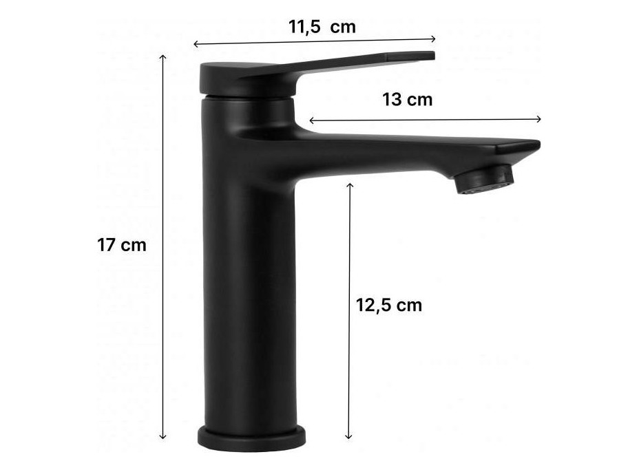 Umyvadlová baterie OMALA - černá - vysoká