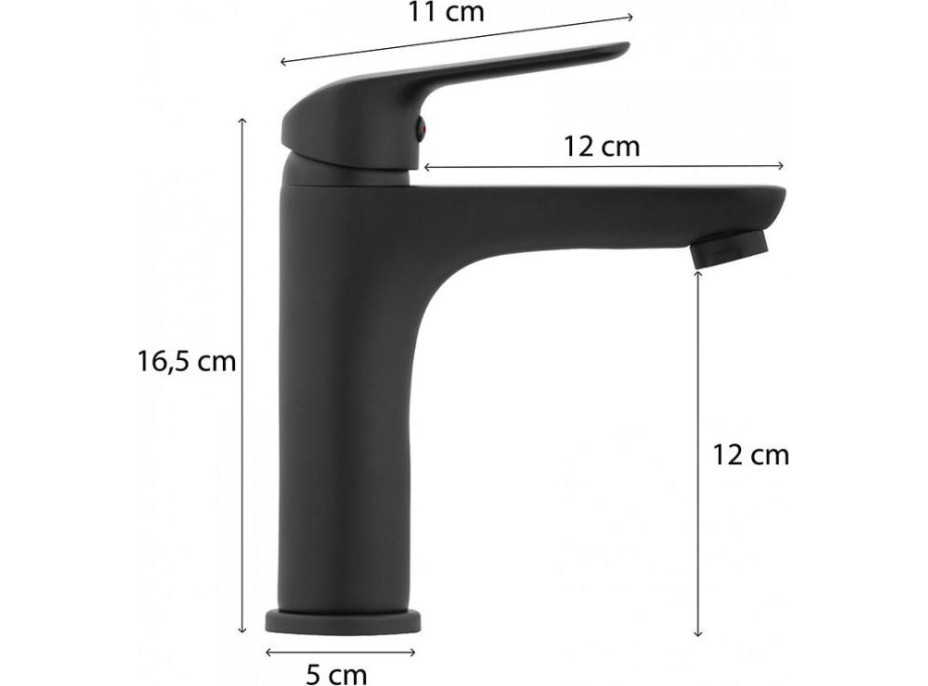 Umyvadlová baterie APIO - černá - nízká