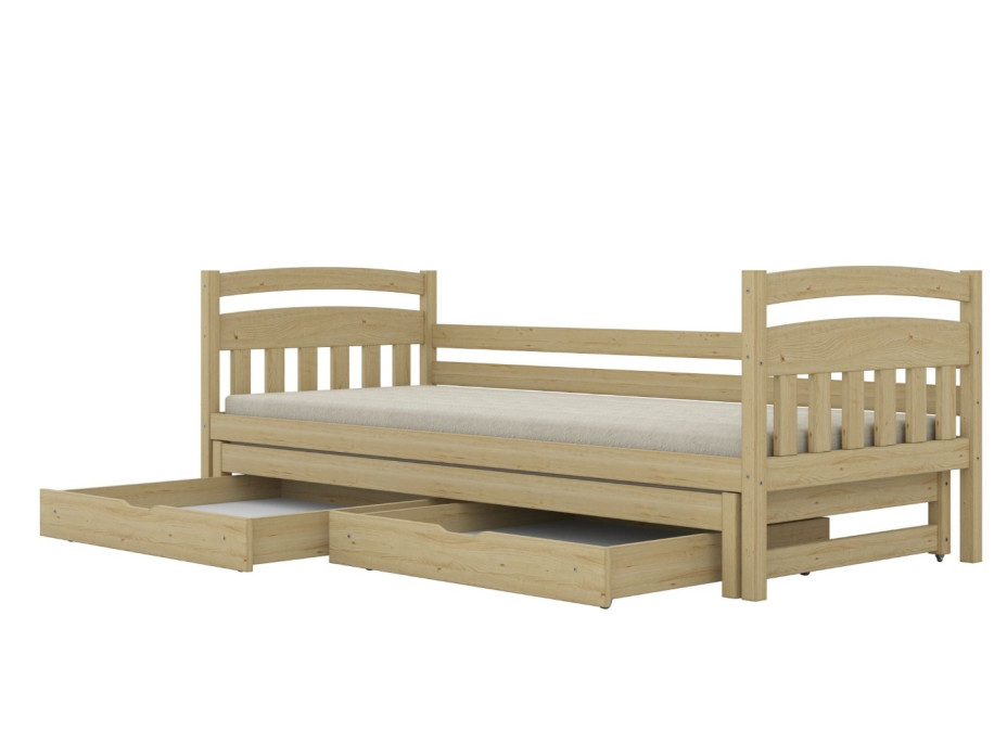 Dětská postel z masivu borovice TOSIA - 200x90 cm - přírodní borovice