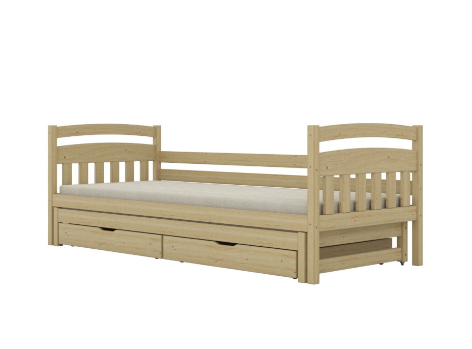 Dětská postel z masivu borovice TOSIA - 200x90 cm - přírodní borovice
