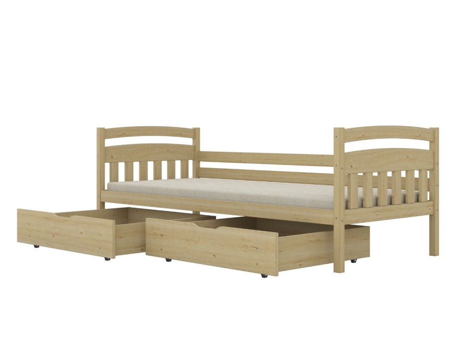 Dětská postel z masivu borovice TOSIA - 200x90 cm - přírodní borovice