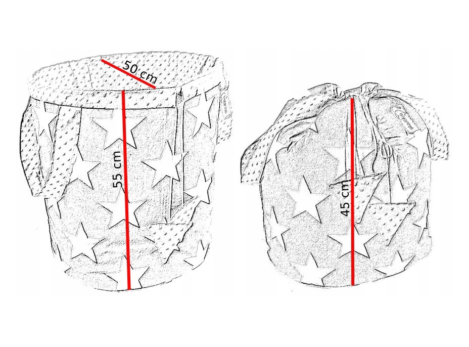 Dětský koš na hračky BOHO - šedý/béžový