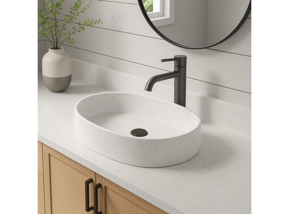 Umyvadlová baterie REA LUNGO - vysoká - titanová