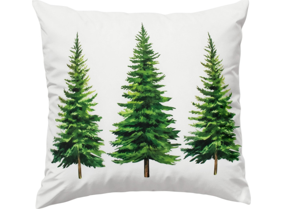 Povlak na polštář CHRISTMAS TREE DELIGHT 45x45 cm - bílý