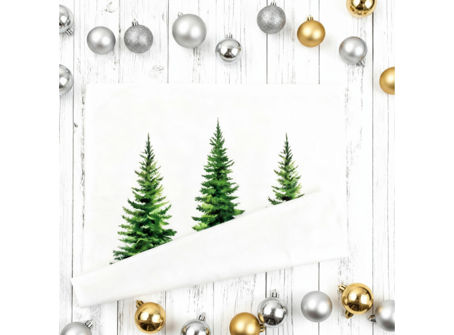 Povlak na polštář CHRISTMAS TREE DELIGHT 45x45 cm - bílý
