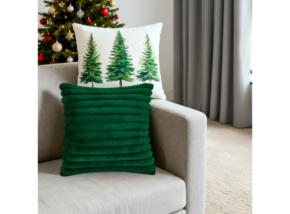 Povlak na polštář CHRISTMAS TREE DELIGHT 45x45 cm - bílý