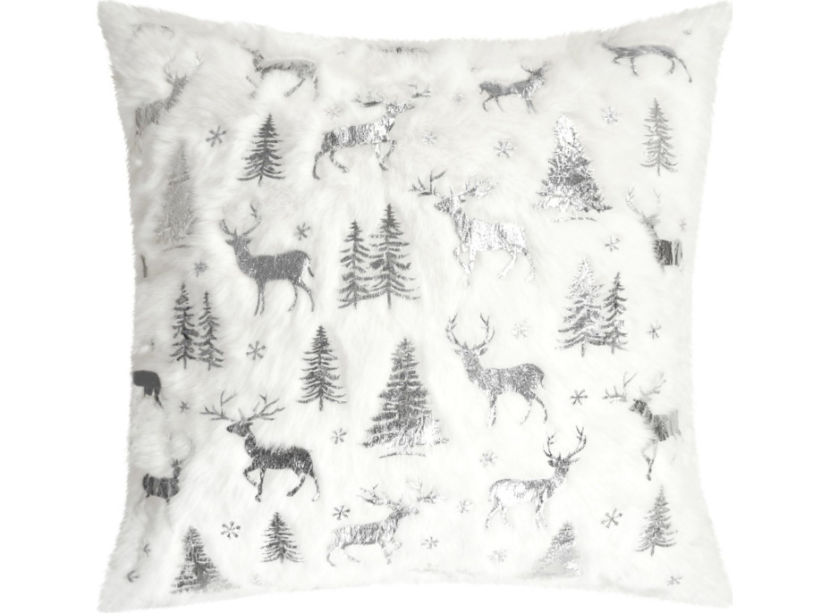 Povlak na polštář HOLIDAY SPARK 45x45 cm - bílý/stříbrný
