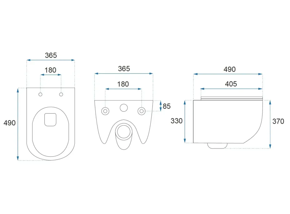 Závěsné WC REA CARLO mini Tornado NF + Duroplast sedátko flat - bílé