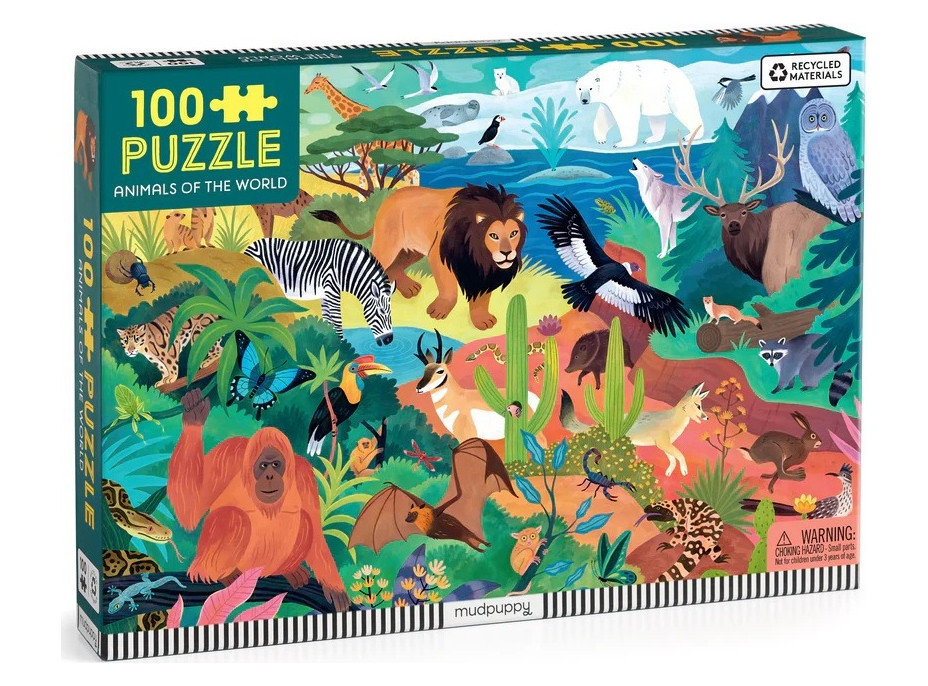Mudpuppy Zvířata světa Puzzle 100 dílků