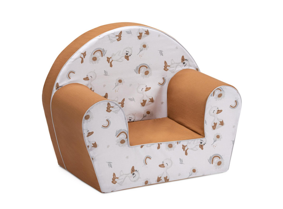 Dětské křesílko MINI - Kačenky - bílé/hnědé
