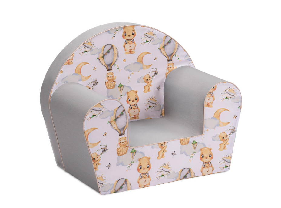 Dětské křesílko MINI - Let balonem - bílé/šedé